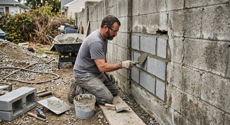 Cinder Block Wall Repair in Everett, WA