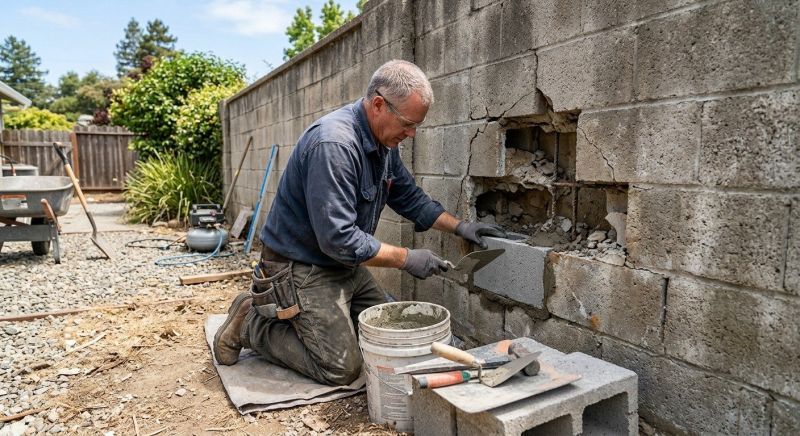 Cinder Block Wall Repair in Sultan, WA