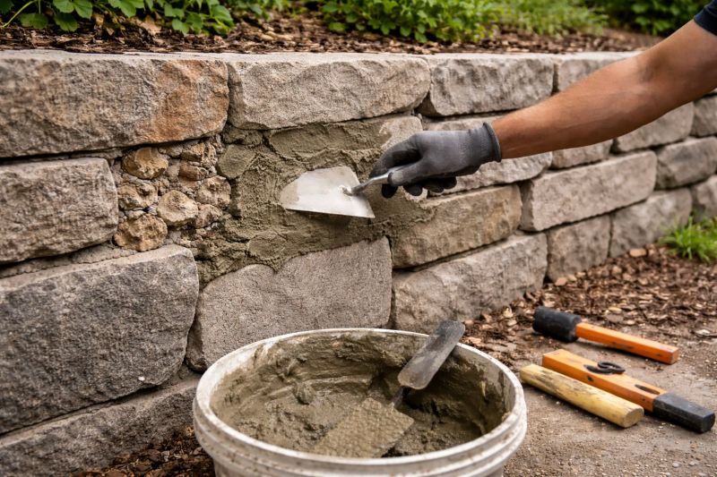 Stone Wall Repair in Port Ludlow, WA